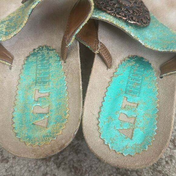 ART EFFECTS Turquoise Thong Sandals 7 - Picture 4 of 7